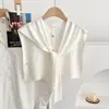 Nuevo Chal de Punto de Color Sólido, Delgado, Mezcla de Lana, Estilo Coreano para Mujer, Ropa Exterior Versátil para Primavera y Otoño, Chaleco Decorativo