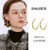 Brincos Argola com Pino de Prata Esterlina S925 com Diamantes Cintilantes, Argolas Grandes Versáteis com Design Estiloso, Estilo Luxo Leve, Argolas Grandes Feitas de Prata 925
