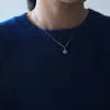 Brújula del Destino Chapado en Plata de Ley 925 con Oro de 18K Collar Pequeño Zircón Mini Disco Vintage Colgante de Gama Alta Colgante Estilo Japonés
