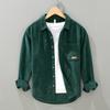2318 camisa retro de veludo cotelê com gola quadrada de manga comprida masculina japonesa primavera e outono casual veludo cotelê plus size camisa casaco moda