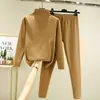 Camisa Base de Veludo Feminina Outono e Inverno Segunda Pele Gola Alta Quente Forrada com Lã Dupla Face Top Espesso Conjunto de Duas Peças para Proteção contra o Frio