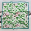 Nuevo Pañuelo de Seda con Estampado de Amor Coreano para Mujer, Verano 70CM, Cuadrado Elegante Avanzado, Chal Decorativo de Moda