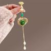 Broche colgante de estilo antiguo con solapa a presión de cheongsam de loto fritillary paso a paso de estilo chino, accesorios de ropa de té de alta calidad para mujer.