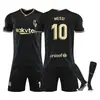 Kit de Casa y Segunda Equipación de Visitante del Barcelona 20-21 Número 10 Messi para Adultos y Niños Conjunto de Uniforme de Fútbol Retro Versión Fan