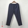 2023 otoño e invierno Nuevo estilo chino para hombre algodón lino con forro polar grueso pantalones rectos para hombre pantalones casuales retro de moda