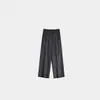 Estilo Nuevo Primavera y Verano para Mujer 60% Cáñamo Puro Delgado Absorbente de Sudor Cintura Elástica Pantalones Casuales Rectos de Nueve Puntos Fsy60260