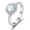 Anillo Ópalo Redondo, Anillo de Mujer Moderno y Creativo, Regalo Popular Transfronterizo de Cumpleaños, Joyería de Estilo Europeo y Americano, Moderno para Desplazarse