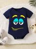 Enterizo de Bebé Transfronterizo Estilo Verano Algodón Puro Mono Unisex Ropa de Bebé Estampado de Superhéroe Manga Corta Traje para Gatear