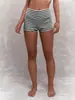 Pantalones cortos de gofre a rayas transfronterizos europeos y americanos más vendidos para mujer, de cintura alta, corte ajustado, sexys, casual para casa, elásticos, ajustados, hot pants