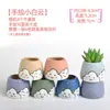 Maceta para pulgar suculenta mini mini maceta para pulgar maceta de cerámica para flores suculentas planta creativa flor pequeña Ma Long mesa Mai Tai Bao