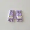 Guantes Infantiles Coreanos Yipan Otoño e Invierno Estilo Nuevo Conejito Cubierta Flip de Medio Dedo Guantes Cálidos y Lindos para Niñas Bebé