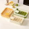 Forma de gelo, bandeja de gelo tipo prensa, gadget para fazer gelo com tampa, grau alimentício, caixa DIY para cubos de gelo, caixa de armazenamento para geladeira doméstica