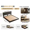 Cama Alta Especial de Waffle Tongyu Cama Ultra Delgada Mesita de Noche Apartamento Pequeño Dormitorio Principal Estilo Retro de Cuero Cama Doble para Boda