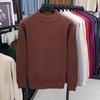 Hengyuanxiang Auténtico Suéter de Punto de Lana para Hombre de Otoño e Invierno Cuello Alto Medio Capa Base Cálida Tejido de Lana Pura Suéter de Punto de Color Sólido