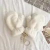 Guantes de Peluche Lindos Estilo Corea del Sur para Mujer Invierno Dibujos Animados Perro Estudiante Engrosados A prueba de Frío Colgantes para el Cuello Cálidos Lindos Dedos