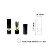 Tubo de lápiz labial en aerosol negro brillante, tubo de esmalte de labios redondo dorado, soporte de embalaje personalizado