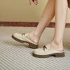 Mocassins de Solado Raso Estilo Novo de Primavera com Fivela de Cavalo Estilo Coreano Casuais Versáteis Slip-On Sapatos de Couro