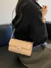 Bolsas Novidades Primavera 2026 Bolsa Transversal Feminina Fashion Versátil Toque de Luxo Pequena Quadrada com Corrente
