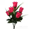 Fábrica de Origem 7 Cabeças Flor de Rosa Artificial Botão de Primavera Atacado Buquê de Flores Artificiais Evento de Casamento Arte Floral Personalizável