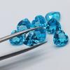 Anillo de superficie de piedra desnuda con forma de corazón de cristal azul suizo de topacio natural al por mayor de fábrica, anillo de collar con incrustaciones de cristal limpio