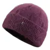 Chapéu de inverno para mulheres idosas, chapéu de lã tricotado com forro de fleece, espessado para aquecimento, proteção contra o frio e proteção para as orelhas, adequado para mães
