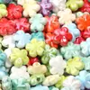 Cuentas de Cerámica Coloridas Flor de Cinco Pétalos Cuentas Sueltas con Agujeros Pulsera DIY Flor Cuentas de Cerámica Collar Accesorios de Joyería Venta al por Mayor