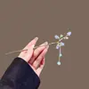 Grampo de Cabelo com Franja de Pedra da Lua Céu Estrelado de Alto Padrão, Acessório de Cabelo Moderno Estilo Chinês Novo, Fresco e Elegante, Grampo de Cabelo Estilo Antigo