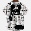 Camisa hawaiana de verano para hombre, cárdigan de solapa de manga corta, top de AliExpress, talla grande, estampado de dibujos animados.