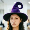 Sombrero de Bruja Morado para Disfraz de Halloween Sombrero de Bruja Mágica Oscuro Gótico para Mujer Tocado Sombrero de Mago del Festival de Fantasmas
