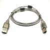 Cable de Impresión USB 2.0 Am a Bm Blanco Transparente con Anillo Magnético Cable de Datos USB Am a Bm Puerto Cuadrado Cable de Descarga