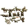 Chaveiro Tridimensional do Zodíaco em Latão, Pingente Personalizado de Animal do Ano para Chaveiro de Carro, Acessórios, Artesanato Atacado