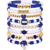 Pulsera de Moda de Béisbol Pulsera de Cerámica Blanda Explosiones Transfronterizas Pulsera de Rugby Traje de Apilamiento Múltiple Colorido