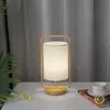 Lámpara de Mesa LED Recargable de Madera Maciza Transfronteriza, Lámpara Portátil con Pantalla de Tela, Mini Lámpara de Camping, Luz Nocturna con Control Remoto Táctil