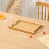 Prato de Frutas Doméstico Bandeja de Bambu Bandeja de Chá Criativa Prato de Bambu Retangular Prato de Bambu para Pastelaria em Estilo Japonês Prato para Xícara de Chá