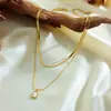 Cadena Doble Europea y Americana Transfronteriza de Acero Inoxidable Chapada en Oro de 18K, No se Desvanece, Cadena Plana de Hueso de Serpiente de Moda y Elegante