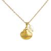 Collar con colgante de concha de mar nueva transfronterizo de Europa y Estados Unidos para mujer, simple de alta calidad de acero inoxidable chapado en oro de 18 quilates, cadena para clavícula