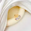 [Oro Real de Cobre] Cisne de Cuello Largo Elegante Elegante Exportación Transfronteriza DIY Joyería Hecha a Mano Colgante con Microincrustación de Cobre y Circonio