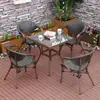 Silla de comedor exterior, taburete de patio, silla individual, silla de jardín de ratán de ocio para exteriores, silla de balcón exterior para cafetería y tienda de té con leche