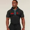 Camiseta con Capucha para Hombre de Fitness de Co-Marca UFC, Alta Elasticidad, Secado Rápido, Adelgazante, para Gimnasio, Entrenamiento de Levantamiento de Pesas y Carrera, Manga Larga