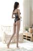 Lin Lin Ting Lingerie Sexy Feminina Renda Alça Transparente Tentação Sem Virilha Macacão Peça Única Estilo Biker