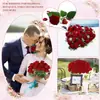 Flor de Rosa 51cm Flor Artificial de Gama Alta Día de San Valentín Plástico Flor Falsa Ramo Decoración del Hogar Sala de Estar Mesa de Comedor Arreglo Floral Decoración