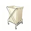 Carrito de lavandería reforzado de acero inoxidable para hospitales, hoteles y casas de huéspedes, carrito de lavandería cónico para lavandería, carrito de mano para recogida de ropa sucia