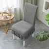 Funda de silla de jacquard polar transfronteriza, funda de silla elástica de una pieza engrosada para hoteles, restaurantes y uso doméstico, funda de taburete anti-manchas