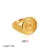 Anillo Abierto Exagerado de Caracola de Oro de 18K Transfronterizo Europeo y Americano Anillo Brillante de Gama Alta Anillo Decorativo Espiral Amazon