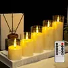 Simulação de controle remoto transfronteiriço balanço eletrônico vela lâmpada led acrílico copo cera natal casamento atmosfera romântica decoração
