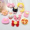 Lindos Accesorios de Resina de Dibujos Animados para Niñas, Clips para el Cabello de Pegamento de Crema Hechos a Mano para DIY, Gomas para el Cabello, Dijes para Zapatos, Materiales para Llaveros