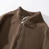 Moletom masculino com gola alta, blusa casual de manga comprida para primavera, outono e inverno, forrado com fleece para aquecimento, jaqueta cardigã com zíper. 13531