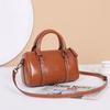 Couro de Vaca Encerado a Óleo Primavera e Verão Retrô Nicho Bolsa Travesseiro Popular Fashionável Transversal de Ombro Versão Prática Clássica Grande Capacidade