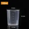 Vaso de Plástico de 50ml 100 150ml500 Vaso Medidor Experimental Espesado Pp Cilindro Medidor Graduado de Doble Cara Tienda de Té con Leche