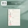 Refil Folha Solta B5 Liso Removível 20/26/30 Furos Papel de Polpa Espessa 85g Páginas Internas